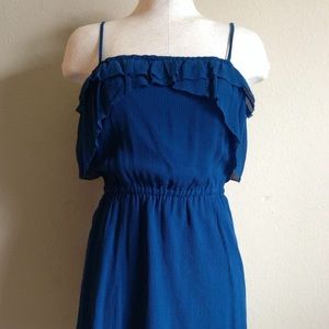 Eliot blue ruffle mini dress
